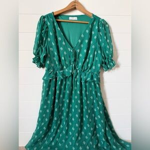 LC Lauren Conrad Green Floral Maxi Dress